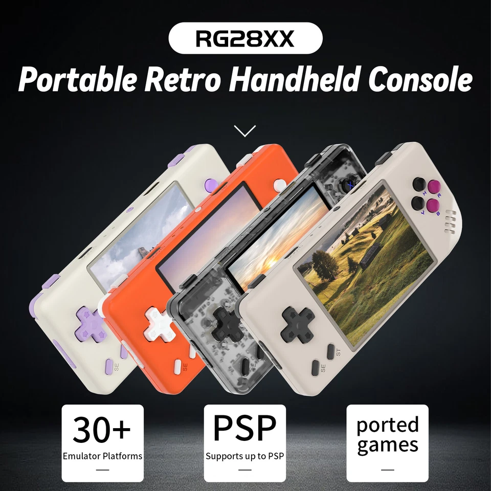 ANBERNIC RG28XX Retro Handheld Game Console 2.83 Inch IPS Screen 64G 5516 Games - Image 2 of 4