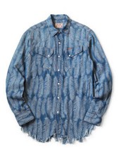 Kapital 5oz Magpie Denim Western Shirt long sleeve Time Sale 