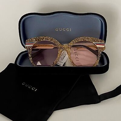 New! Authentic! Gucci Gold Glitter GG Logo Sunglasses Strips New! Authentic! Gucci Gold Glitter GG Logo Sunglasses Strips