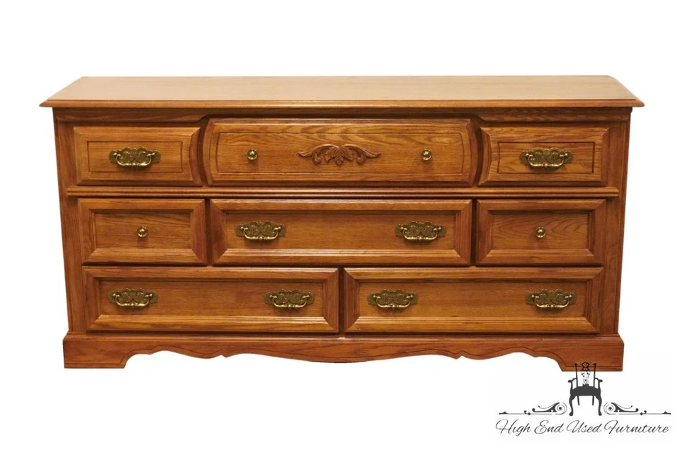 BROYHILL MÓVEIS Carvalho Maciço Country Estilo Francês 68" Oito Gavetas Cômoda 64... - Imagem 3 de 4