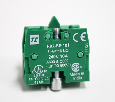 RB2-BE-101 Rass TC 10A 240V 22.5mm NO Normally Opened Contact Block Lot of 5