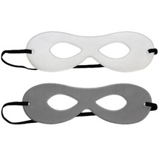 Adult White/Gray Reversible Superhero Mask  HALLOWEEN COSTUME PARTY EYE MASK