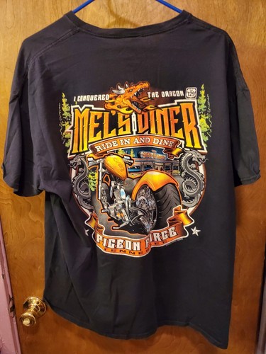 Mel's Diner Pigeon Forge Ride In And Dine T Shirt 2XL Tennessee The Dragon 129 - Afbeelding 2 van 7
