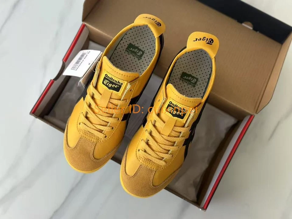 2025 Onitsuka Tiger Mexico 66 Retro Unisex Casual Shoes Yellow/Black Sneakers - Image 3 of 4