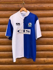 Blackburn Rovers Jersey Vintage Home Football Shirt 1996 - 1998 Asics Men Size L