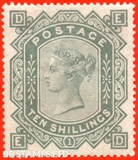 SG. 135. J125a. " ED ". 10/- Greenish - Grey. A fine mounted mint example B83418