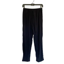 Citron Santa Monica Black Straight Leg Pull On Silk Pants Size Small