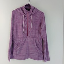 Athleta Heavenly Hail Hoodie Shocking Pink Heather Long Sleeve Size Medium