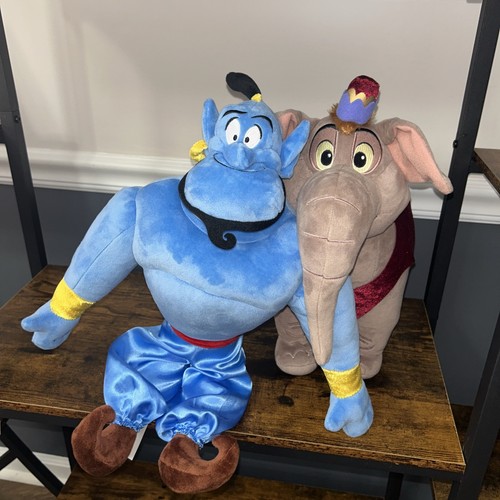 Disney Mattel Aladdin Abu Monkey As An Elephant Plush and the genie
