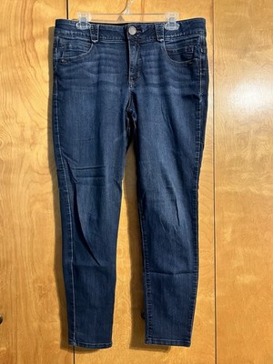 EUC Democracy AB Solution Women's Dark Blue Ankle Skinny Jeans Stretchy Size 14