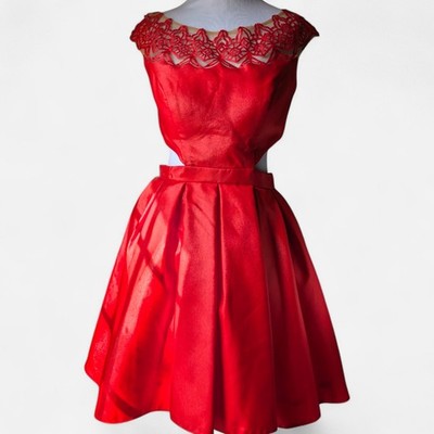 sherri hill short red prom dress Sherri Hill Strapless Bubble Hem Homecoming Dress 57419
