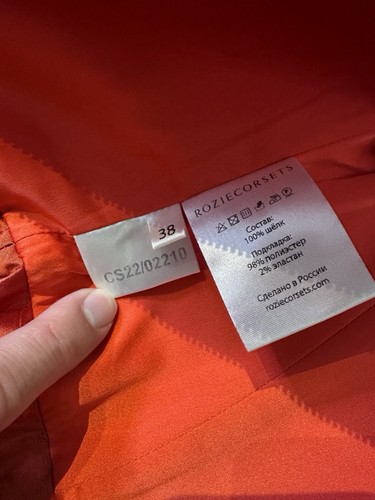 $420 Rozie Corsets Womens Orange Off-Shoulder Silk Corset Top Size US 6/ FR 38 - Picture 10 of 10