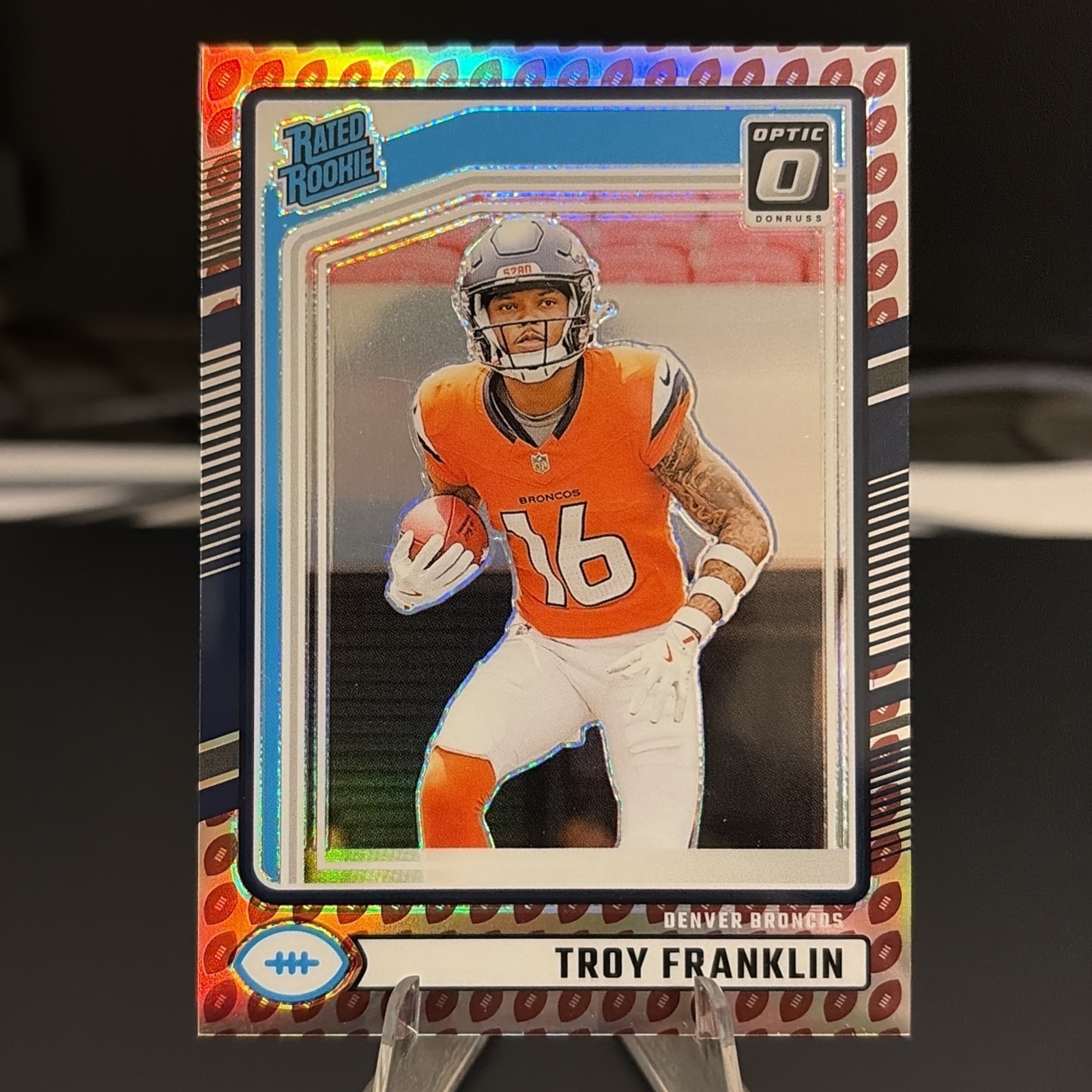 2024 Donruss Rated Rookie Troy Franklin #338 Optic Preview Football Emoji (RC)