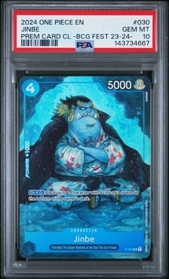 PSA 10 2024 One Piece Bandai Card Games Fest 23-24 Edition #030 Jinbe GEM MT