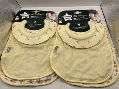 TOMMEE TIPPEE CLOSE TO NATURE GELBE FÜTTERUNGSLÄTZCHEN X 4 BRANDNEU (2X2 PACKUNGEN)