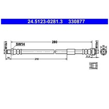 2x Bremsschlauch hinten für Mercedes CLC-Klasse CL203 CLK C208 C209 | 24159064