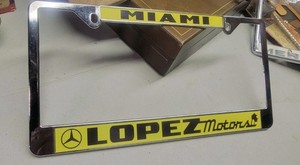  Mercedes Benz Lopez Motors Miami License Plate Frame Scarface Dealership W126