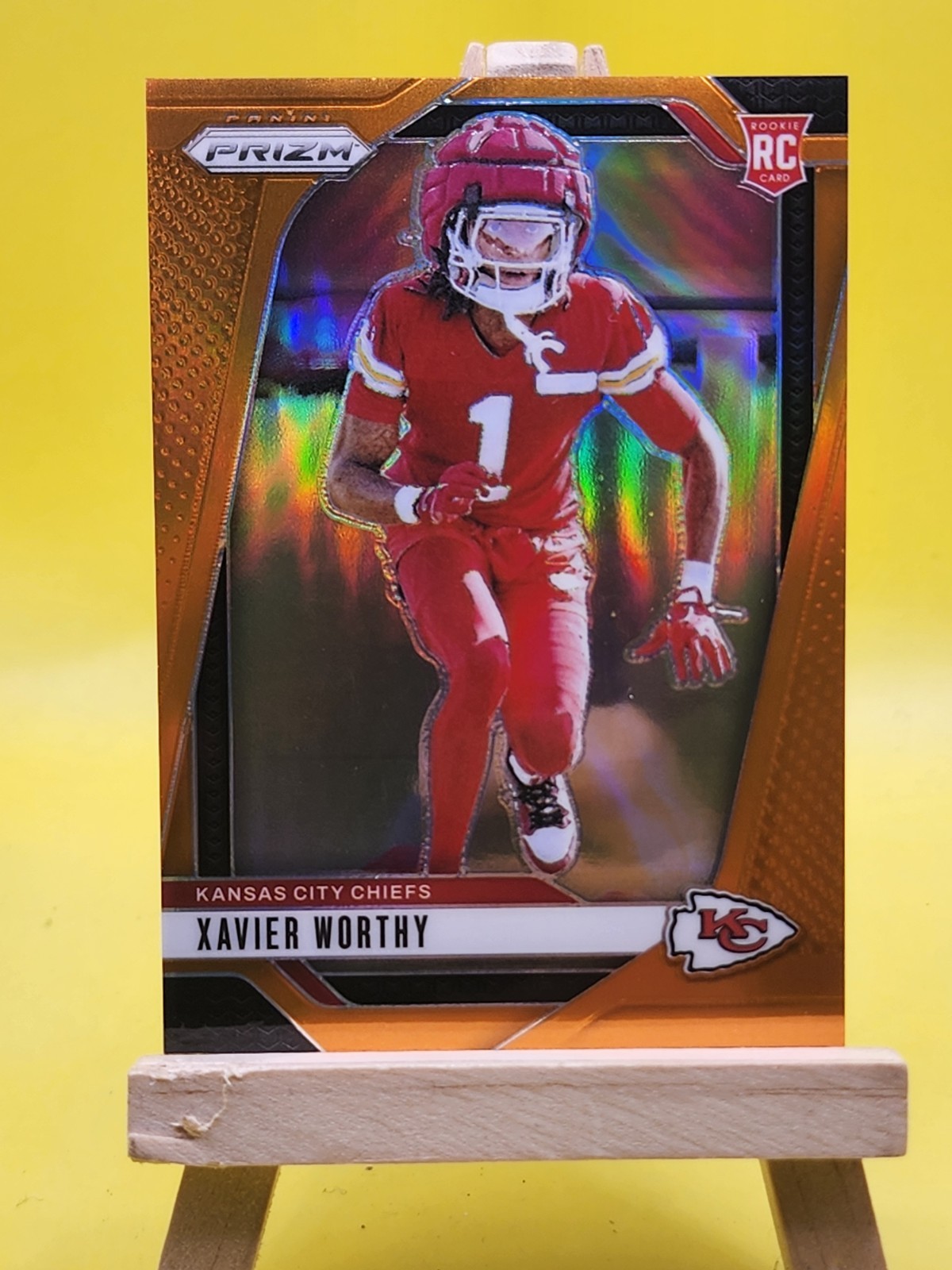 Xavier Worthy 2024 Panini Prizm Orange Prizm RC /249 #399 Kansas City Chiefs