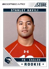 Stanley Havili 2011 Score Scorecard Rookie Card #289. rookie card picture