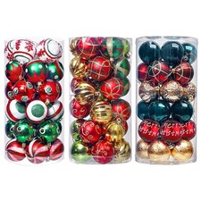 Christmas Ball Ornament Plastic 30pcs 2.36in Small Hanging Ball Xmas Decoration