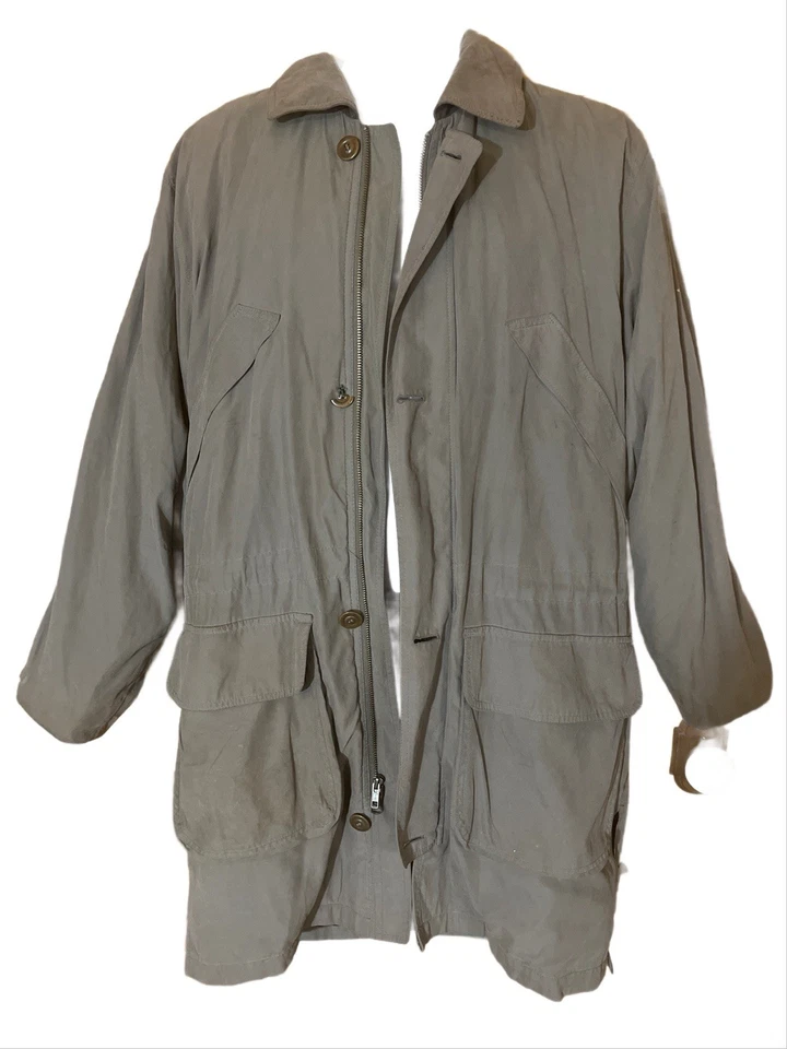 LONDON FOG Men's Taupe Barn Coat size Small (36R) Lined Jacket Car Coat - Image 2 of 4