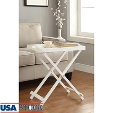 Folding Tray Table Solid Wood Frame Easy Storage Indoor Use Multiple Colors