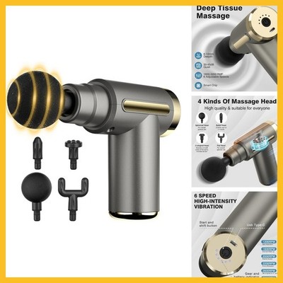 Cotsoco Mini Handheld Massage Gun Deep Tissue Speeds 1 Pack Gray Rechargeable