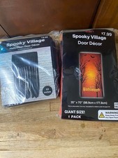 Upiorna wioska Halloween dekoracja okien i drzwi