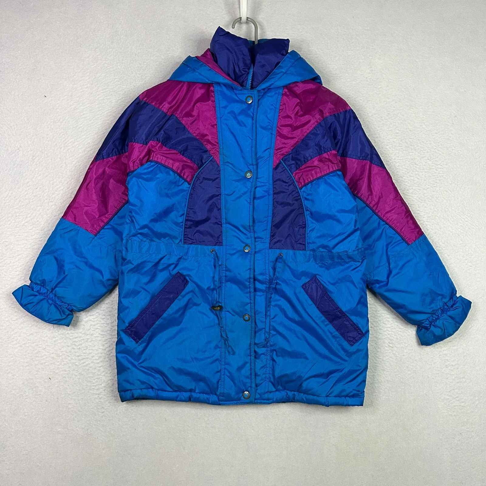 VTG 80s 90s New Moves Colorblock Colorful Ski Jacket Youth Large Snowboard Cold