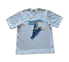 Jacquemus Men's White Cotton Graphic Pocket Relaxed Fit T-Shirt Size Medium