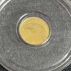 1/100 OZ MONARCH AMERICAN BALD EAGLE .9999 FINE GOLD ROUND IN SEALED CAPSULE BU