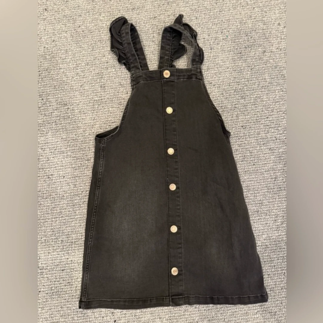 white christmas dresses Black Dress with Denim Pockets – k i d . c a t e g o r y main image 1