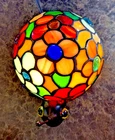 Vtg QUOIZEL Stained Tiffany Style Glass Lamp / Light | 7" Lady Bug
