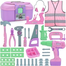 Kids Tool Set, 31 PCS Kids Tool Box Pretend Play Construction Toy with Electric