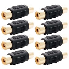 8x RCA Female to Female Coupler Audio Adapter Connector Cable Joiner Gold Plated