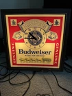 Vintage Budweiser King of Beers Light Lighted Clock Sign Horses Clydesdale