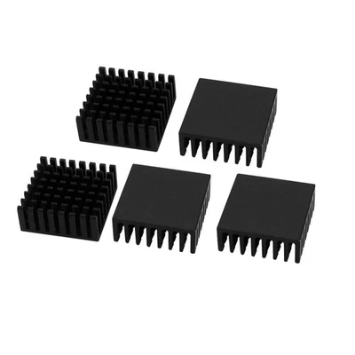 5 x Schwarz Aluminum Kühler Heizkörper Kühlkörper Kühlkörper 25mm x 25mm x 10mm - Bild 1 von 2