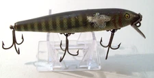Vintage Pflueger Mustang Natural Perch Wood Fishing Lure