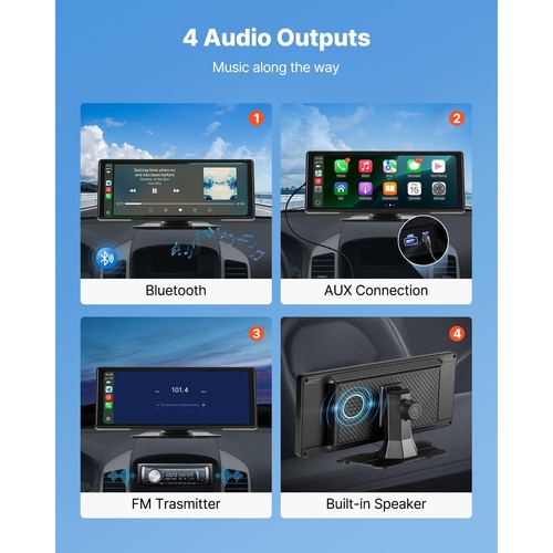 Radio Estéreo Coche CarPlay Pantalla Táctil 254 mm Apple Android Auto Bluetooth - Imagen 4 de 12