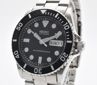 Seiko 7S26-0040 Diver Automatic Mens Watch Black Dial Day Date 10Bar Works #22