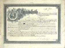 Antique Insurance Certificate Ornate Victorian Style Employee Policy Document