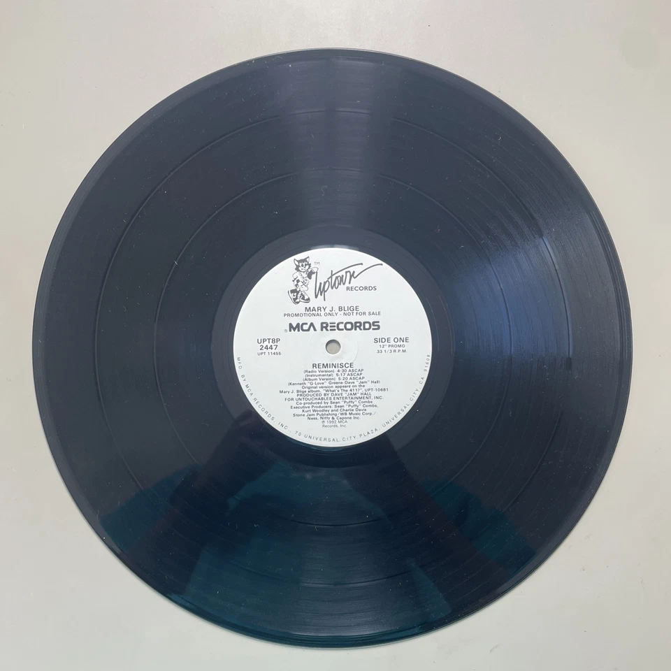 Mary J Blige Reminisce Single 12”Vinyl Record Uptown 90s Promo UPT8P 2447 - EX - Image 3 of 4