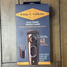 King C. Gillette Beard Trimmer 40 Length Settings Washable Head & Combs NEW
