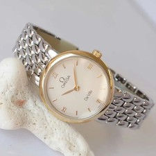 90's Omega De Ville 7261.63 cal.1471 SS/YG Vintage Quartz Women's Watch JAPAN