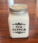 Antique Milk Glass Red Pepper Shaker Jar Vintage