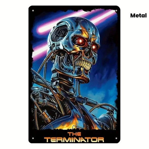 Terminator-Themed Tin Metal Signs Home Décor 8x12 Vintage Wall Suitable for Home