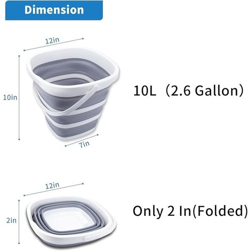 Cubo Plegable 10L Portátil Plegable Contenedor de Agua Limpieza Exterior Pesca - Imagen 2 de 7
