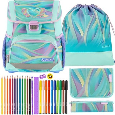 Herlitz Schulranzen Set Loop Plus Minty Love Liebe Herz 10-teilig gefüllt Neu