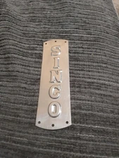 Original Vintage Metal Sinclair SINCO Gas Tag, Embossed Aluminum