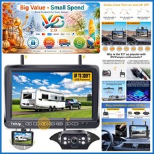 Wireless RV Backup Camera 7 Inch LCD Monitor 1080p Wide Angle Furrion Ready